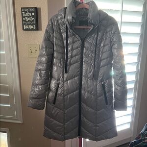 Sam Edelman Silver Puffer Coat